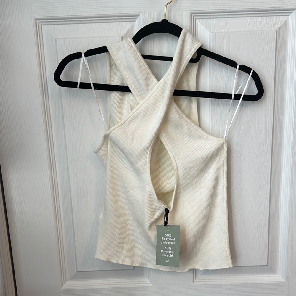 H&M Ivory Sleeveless Top